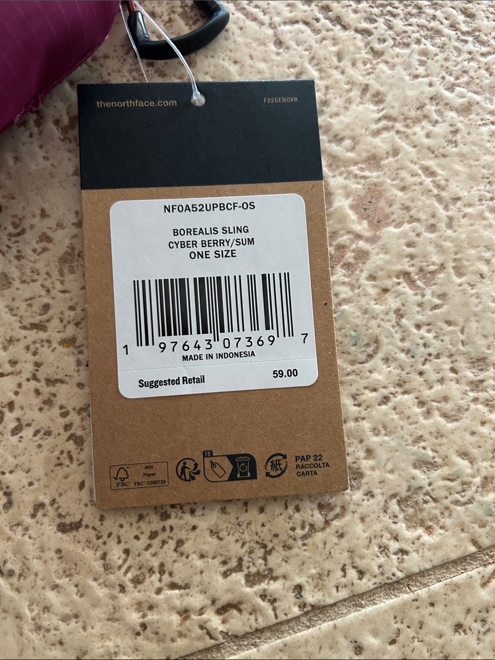 The North Face Raspberry Pink Sling Pack - Picture 2 of 5